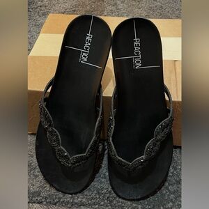 Kenneth Cole Reaction Black Beaded Sandals